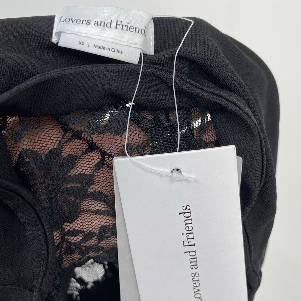 Lovers and Friends | NWT Zahra Gown in Black Lace Jersey Column Maxi Dress XS - Picture 4 of 12